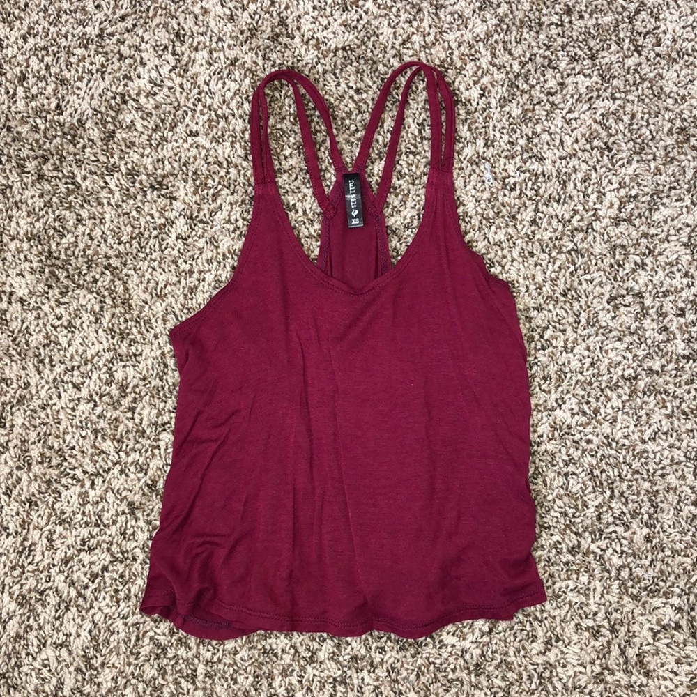maroon flowy tank top